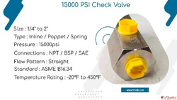Trusted 1000 Bar Hydraulic Check Valve Manufacturer in India