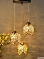 Homesake Gold-Toned Transparent Self Design Handcrafted Ceil...