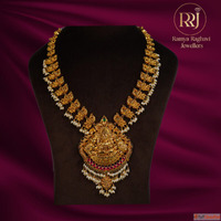 Shop Traditional Modern Gold Haarams - Ramya Raghavi Jewelle...