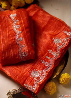 Affordable Orange Saree Online - Limited Time Offer on Mirraw
