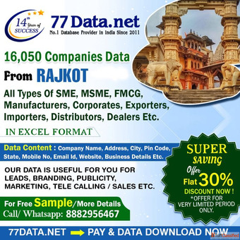 List of Companies in Rajkot 16050 Industries Data