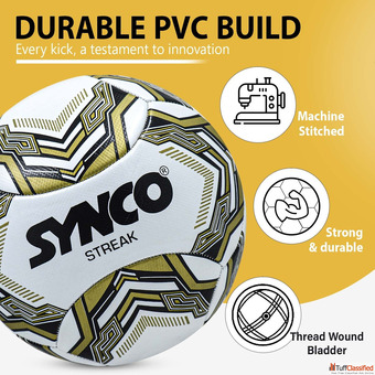 Synco Streak Football Training Football 6 Panels PVC machine Stiched