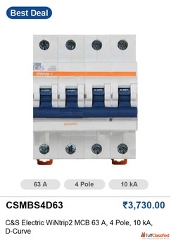 CS electric wintrip mcb price Cs electric wintrip mcb price list