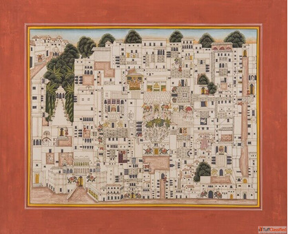 Divine Narratives in Hindu Temple Painting Design
