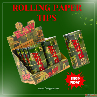 RAW - Limited Edition CAMO Tips Tin 6 CountDisplay 100TipsTin