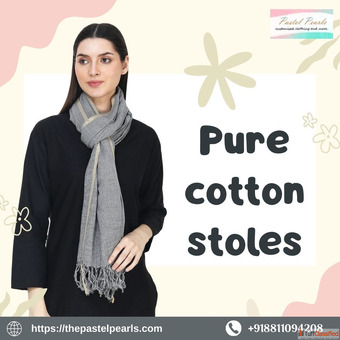 Stay stylish and comfy with our breathable pure cotton stoles