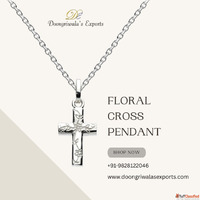 Stunning Floral Cross Necklace - Premium Silver Jewelry in U...