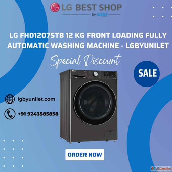 LG FHD1207STB 12 Kg Front Loading Fully Automatic Washing Machine - LGbyUnilet
