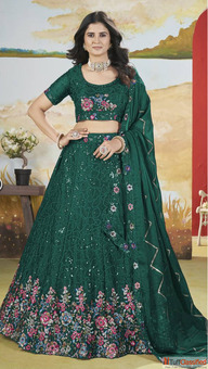 Stunning Green Lehenga for Diwali with Best Discounts