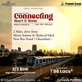 2 BHK Flat in Sidddharth Vihar at Prateek Grand City Phase 1