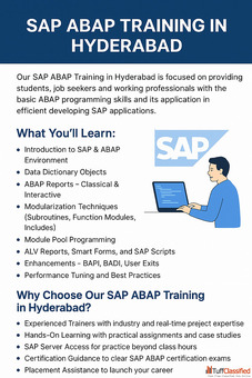 Sap Abap Training Institute In Hyderabad - Build Your Career In Sap Development in Hyderabad