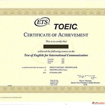 Buy Original TOEFL Certificates Online - Fast Secure