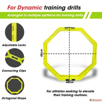 Synco Hex Hoop rings Set of 6 Yellow