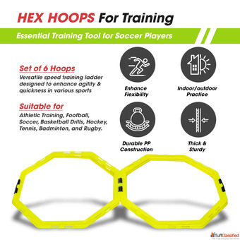 Synco Hex Hoop rings Set of 6 Yellow