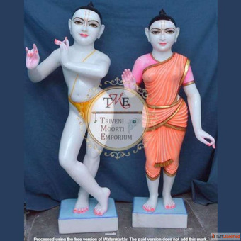 Buy ISKCON Radha Krishna Marble Idol Online