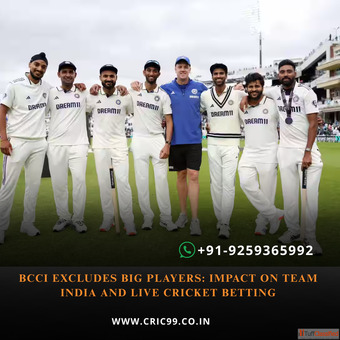 BCCI Excludes Big Players Impact on Team India and Live Cricket Betting
