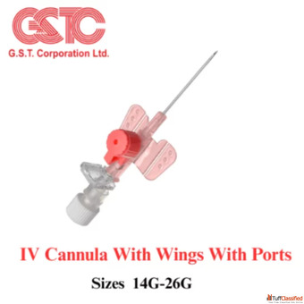 IV Cannula with Wing with Port - Safe Reliable