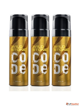 Wild stone Men Set of 3 Code Gold Perfume Body Spray