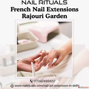 Elegant French Nail Extensions Rajouri Garden for Classy Hands