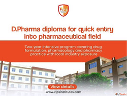 Open Your Own Medical Store - Study D Pharma at VIPS Gwalior