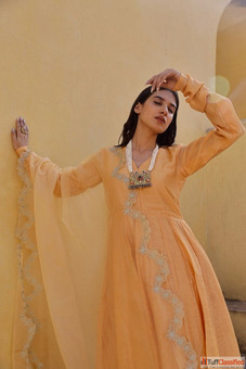 Elegant Chanderi Anarkali Set - Shop Latest Collection