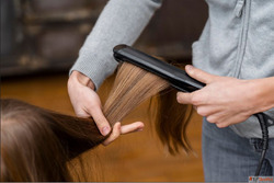 Keratin hair straightening treatment