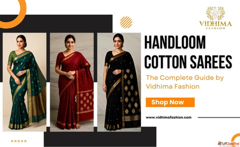 Best Handloom Cotton Saree Buy Now vidhimafashion