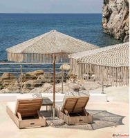 Macrame Outdoor Umbrella Beach Umbrella with Fringes