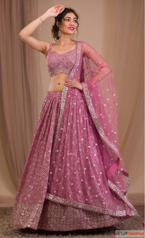 Beautiful Pink Lehenga for Navratri Garba and Dandiya