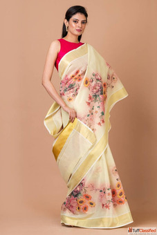 Kerala Sarees on Mirraw Golden Kasavu Sarees Online