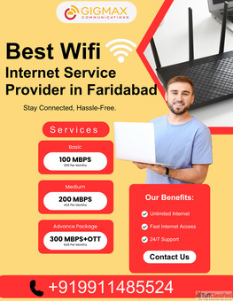 Best WiFi Connection Service Provider in Faridabad - Gigmax