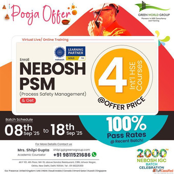 Pooja Offers on NEBOSH PSM Course in Chandigarh