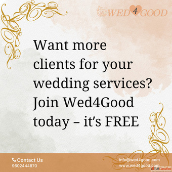 Want more clients Wedding Vendors Join Wed4Good today - it's FREE