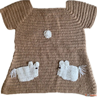 hand-knitted baby frocks