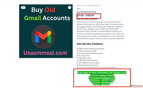 How to Safely Buy Old Gmail Accounts From Usasmmsal.com