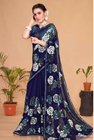 Navy Blue Colour Georgette Saree for Elegant Look