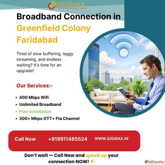 Broadband in Greenfield Colony Faridabad - Gigmax