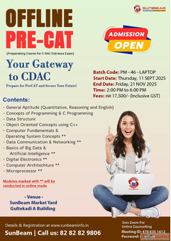 Admissions Open for Offline Pre-CAT Training - Your Gateway to CDAC