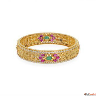 Light Weight 10 Gram Gold Bangles Designs with Price CMR Jewellery