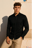 Hidden Placket Stitchless Shirt Sleek Minimalist Design with...