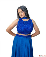 Blue Ruffle Dupatta Styles Available in Indore