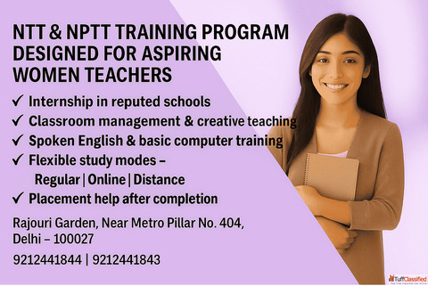 NTT Course in Delhi - Shape Young Future to Limited Seats