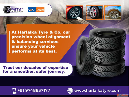 Wheel alignment balancing services available at Harlalka Tyre