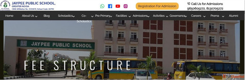 Clear Transparent Fee Structure at Jaypee Public School Greater Noida