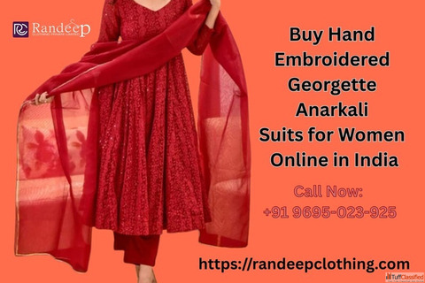 Buy Hand Embroidered Georgette Anarkali Suits for Women Online in India