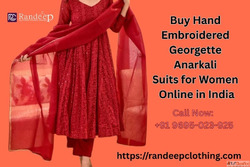 Buy Hand Embroidered Georgette Anarkali Suits for Women Onli...