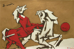 MF Husain Horse Paintings - Limited Edition Print for Sale A...