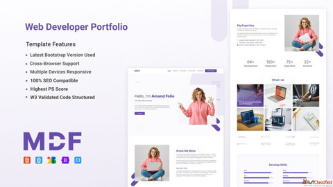 Free Single-Page Portfolio Template for Designers