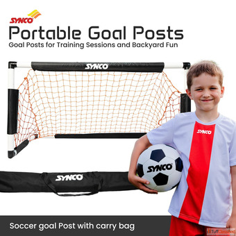 SYNCO Goal Post for Kids Portable Easy Setup Soccer Goal Net 4x2 Fee