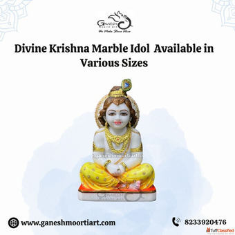 Divine Krishna Marble Idol - Available in Various Sizes